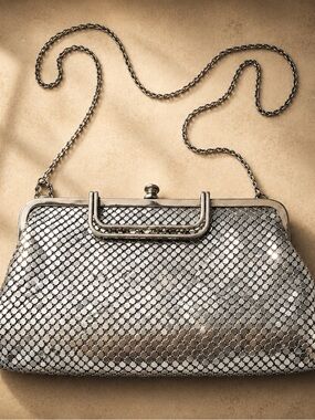 Vintage Silver Mesh Evening Clutch